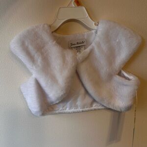 Jean-Michelle White Faux Fur Vest